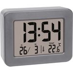 TFA Dostmann 60.2044.10 Quarz Wecker Grau Alarmzeiten 1 (60.2044.10)