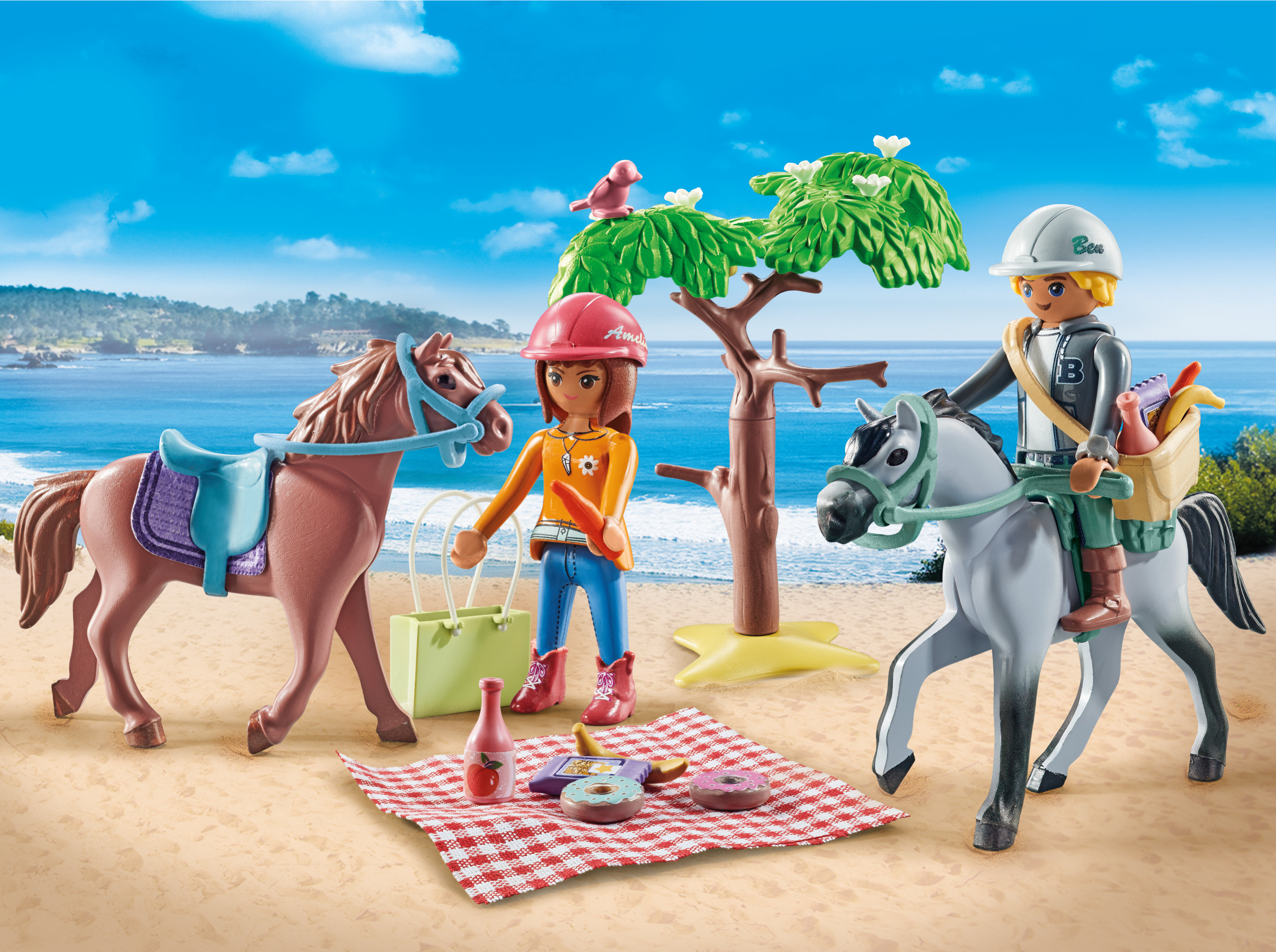 PLAYMOBIL 71470 Horses of Waterfall Reitausflug an den Strand mit Amelia und Ben, Mehrfarbig