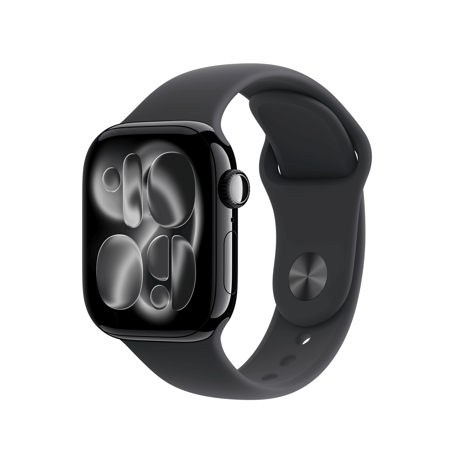 Apple Watch Series 11 GPS + Cellular 42mm Jet Black Aluminium Case with Black Sport Band - M/L (MF854ZR/A)