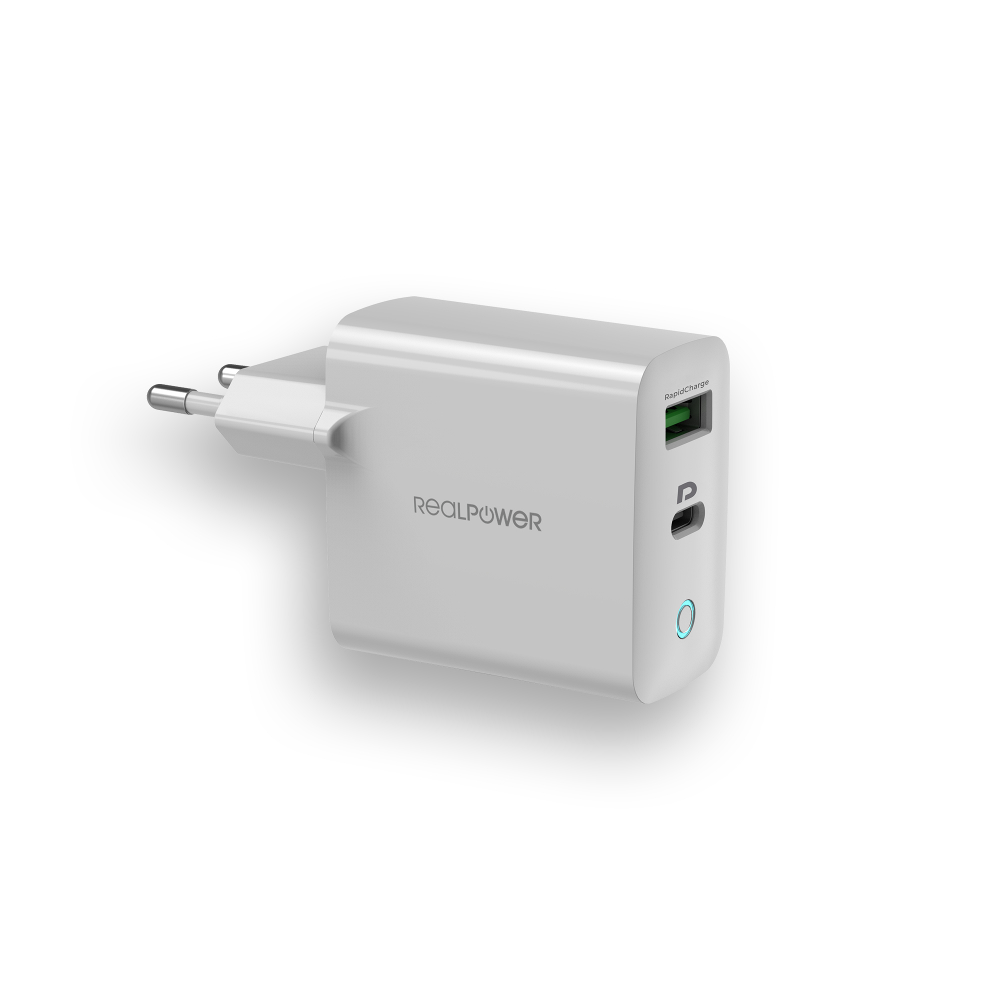 RealPower PB-20000PD 20000 mAh Powerbank 100 W Aluminium Silber