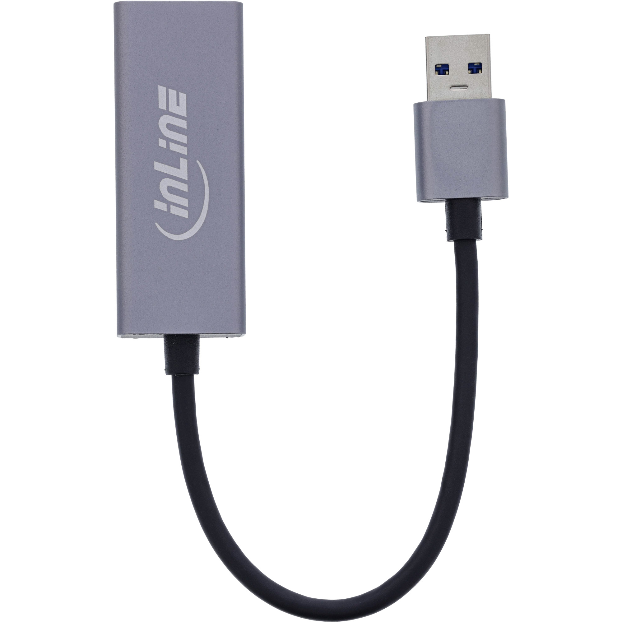 InLine 33380P Netzwerkadapter USB-A zu RJ45 Gigabit Grau