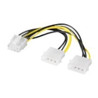 Wentronic Goobay Internes PC-Stromkabel, 0.15 m - 2x 5,25 Stecker > 8-pin PCI Express Kupplung (93241)