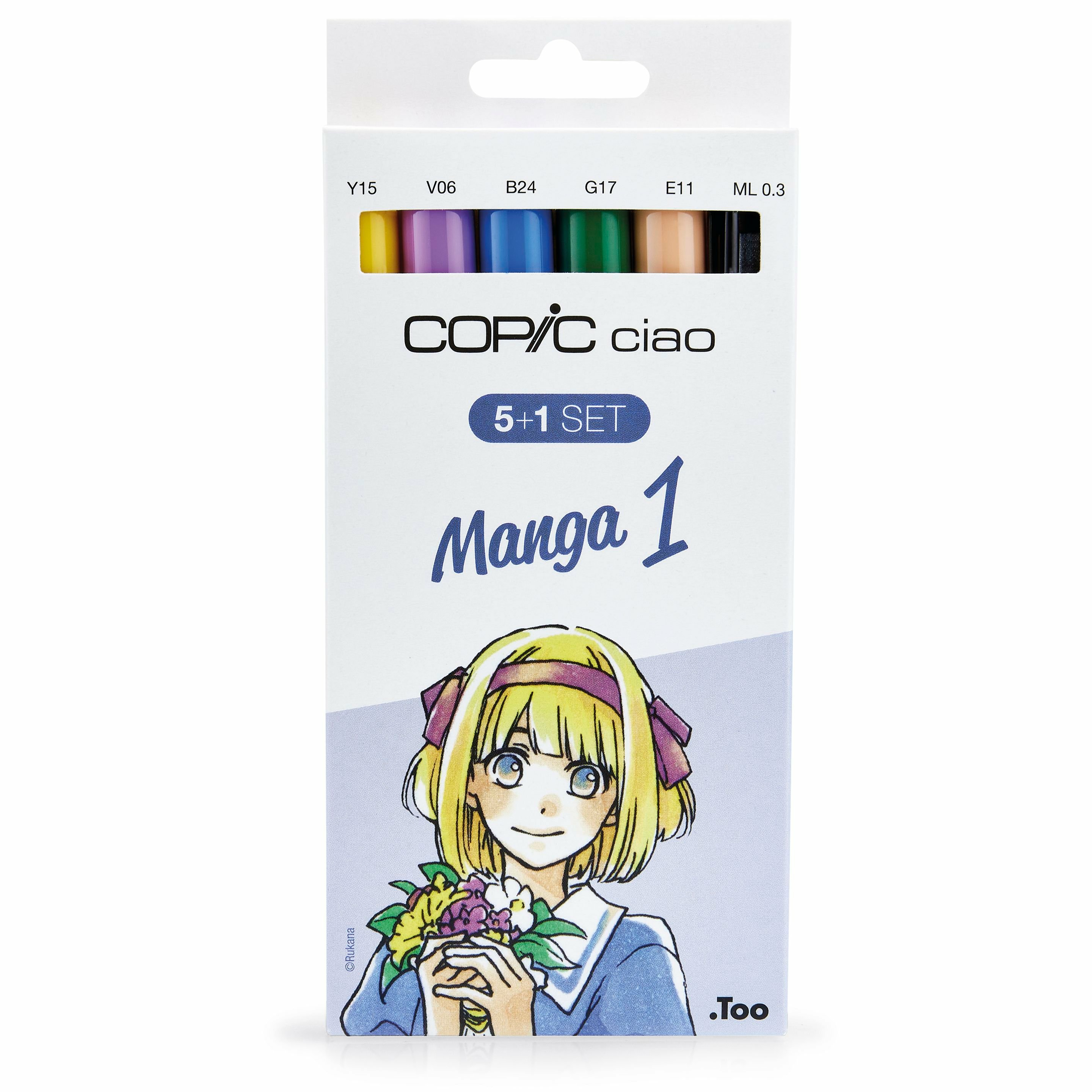 COPIC Ciao 5+1 Set Manga 1 – 6 Marker mit Meißel-/Bürstenspitze Mehrfarbig