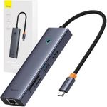 Hub 7w1 Baseus UltraJoy 7 zum Verkauf (USB-C oder 1xHDMI4K@30Hz + 2xUSB 3.0 + 1xPD +RJ45 + SD/TF3.0) (B00052805813-00)