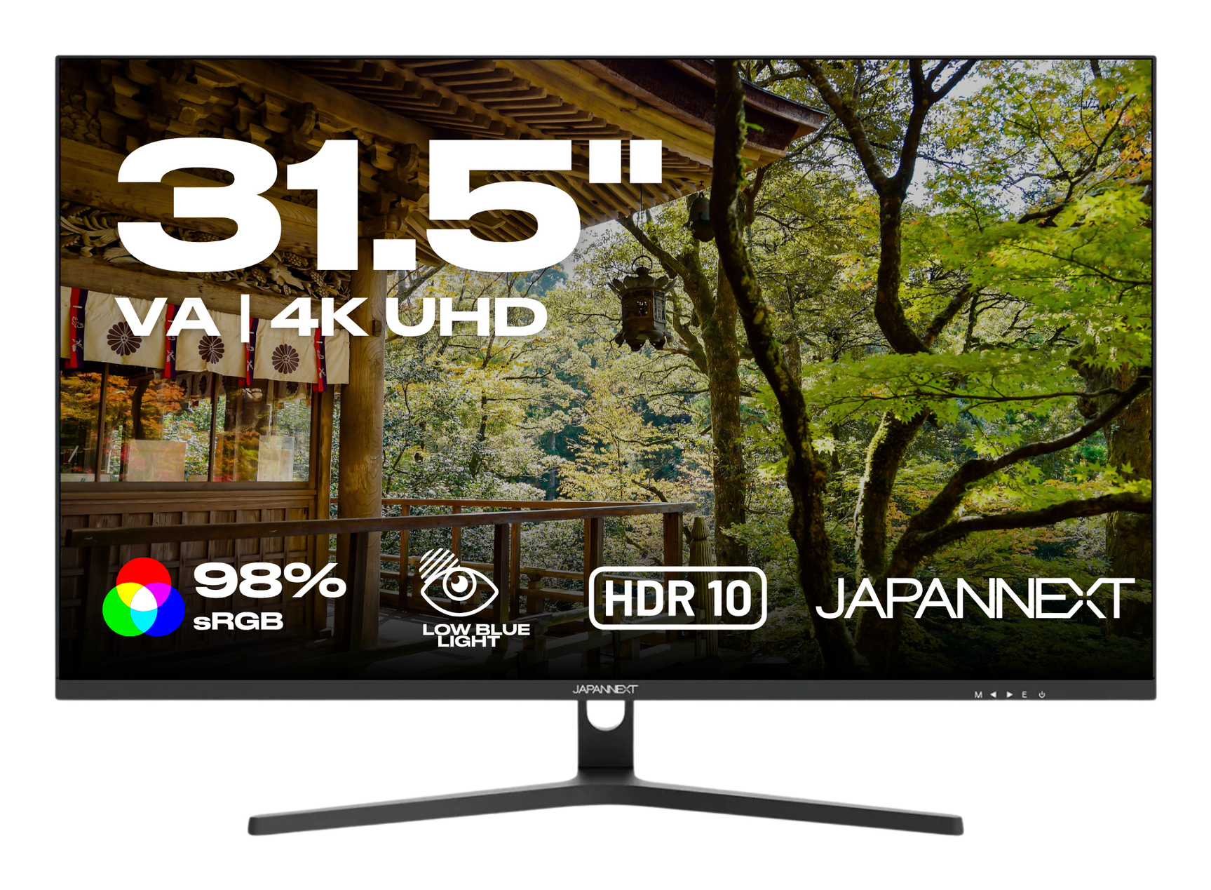 JAPANNEXT JN-V315UHDR 31,5" 4K UHD VA Monitor, 60 Hz, HDMI, DisplayPort, Schwarz