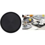 Esmeyer Serviertablett OHIO, rund, schwarz aus Kunststoff, mit gummierter Oberfläche für einen - 1 Stück (307-016)
