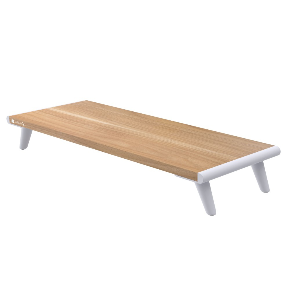 TECHly Monitorständer ICA-MS-389 Ergonomisch 54,5 cm Naturholz Beige/Weiß