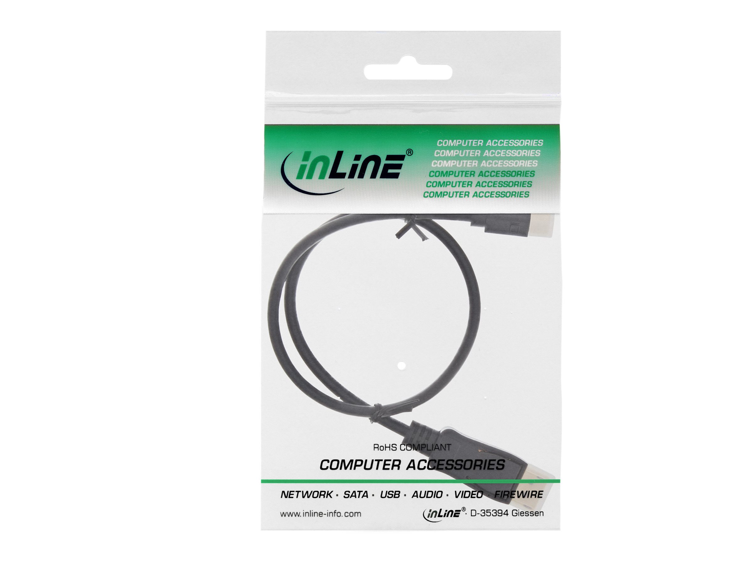InLine DisplayPort-Kabel Mini DisplayPort zu DisplayPort 1.2 3 m 4K Schwarz