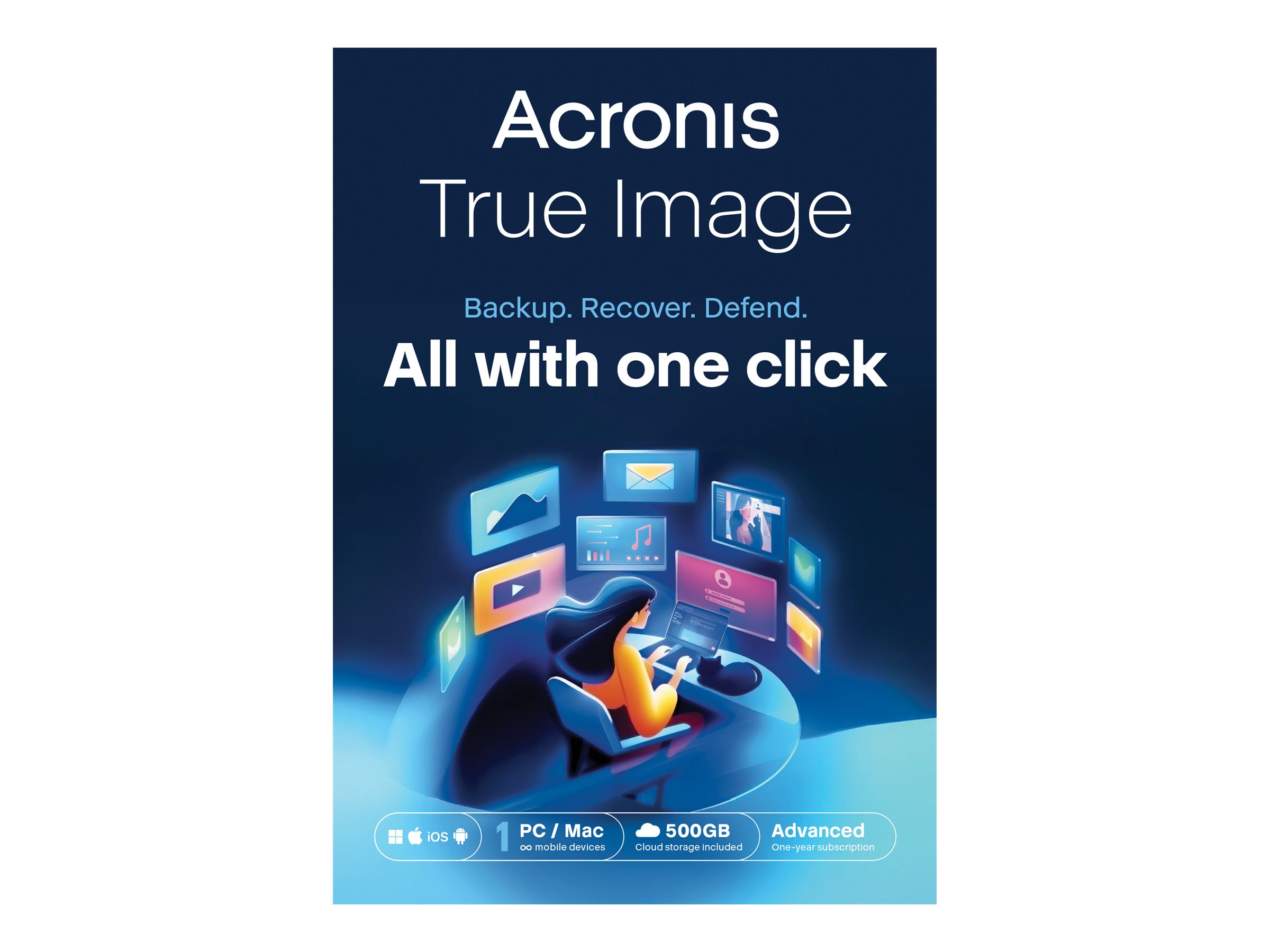 Acronis Cyber Protect Home Office Advanced 1 PC 1 Jahr + 500 GB