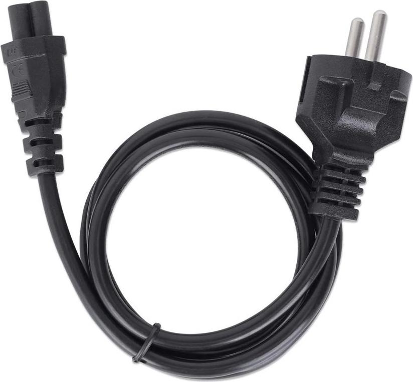 Manhattan Stromkabel CEE 7/7 auf IEC 60320 C5 1 m Schwarz