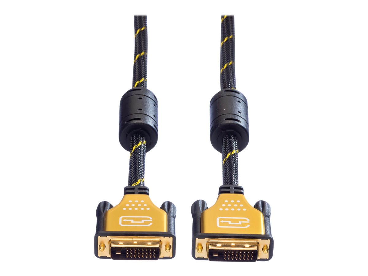 ROLINE GOLD DVI-D Dual Link Monitorkabel (24+1) 10 m Schwarz, Gold