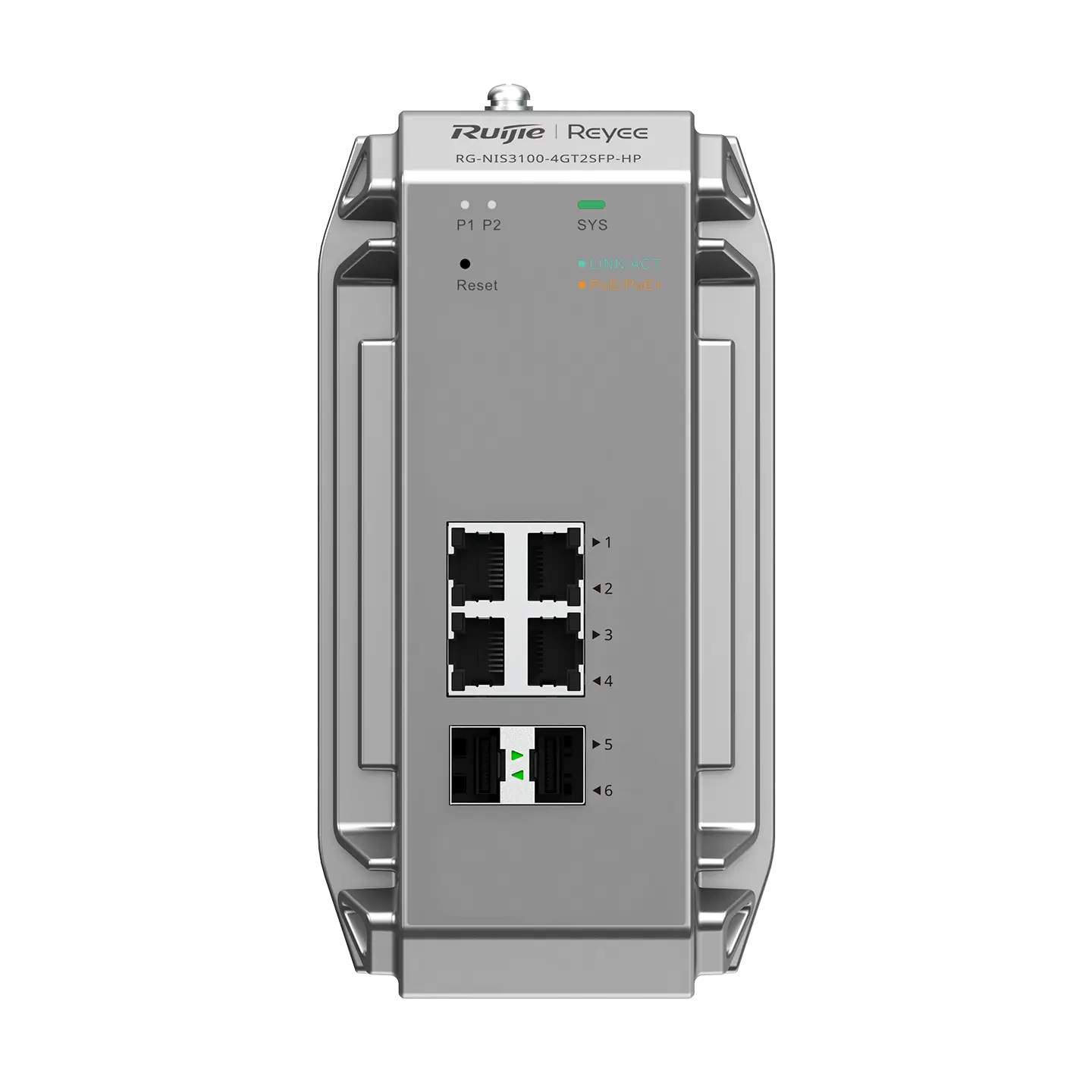 Reyee RG-NIS3100-8GT4SFP-HP 12-Port Industrie-Switch Grau