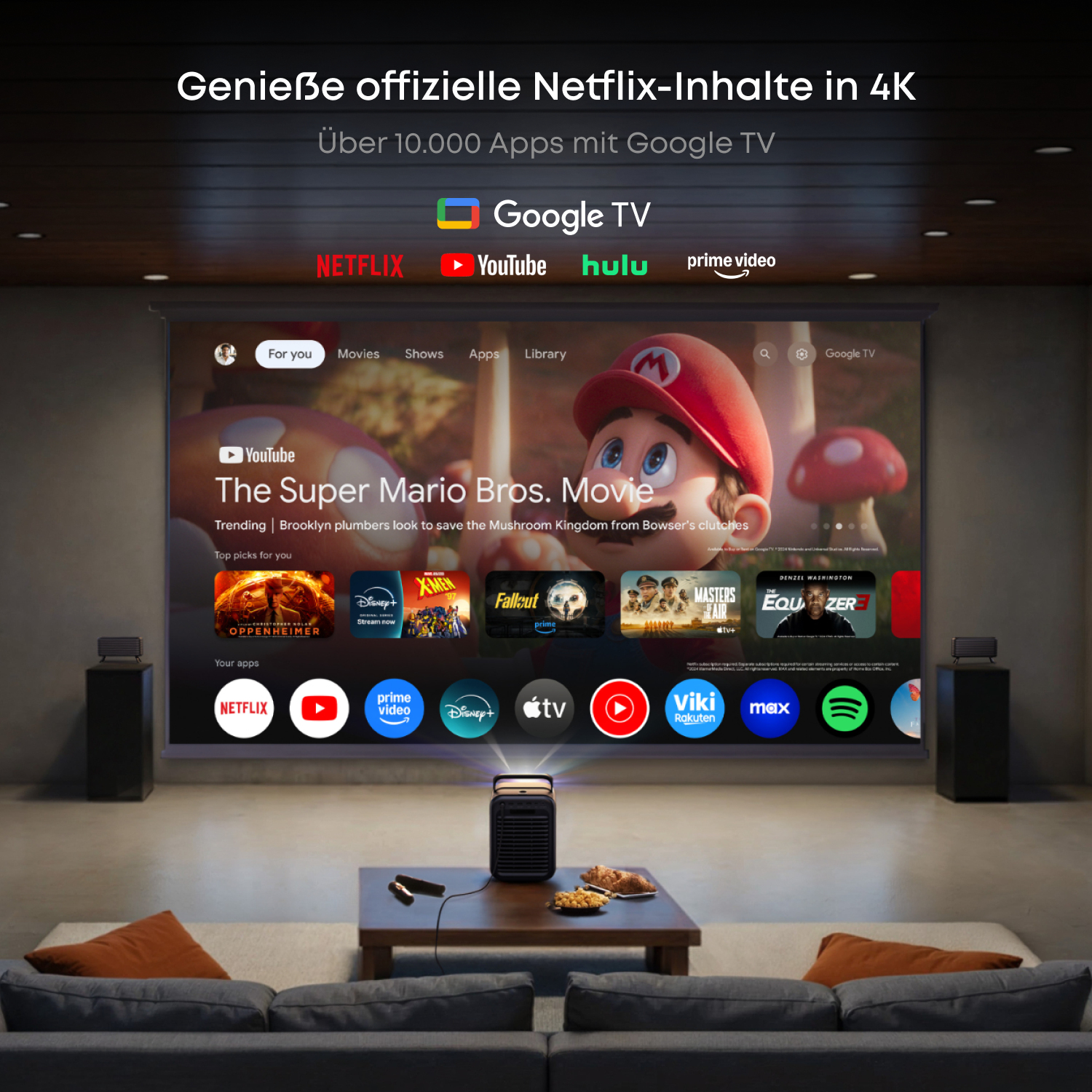 Anker Innovations Nebula X1 DLP-Projektor Laser 3D 3500 ANSI-Lumen 4K UHD Schwarz, Grau