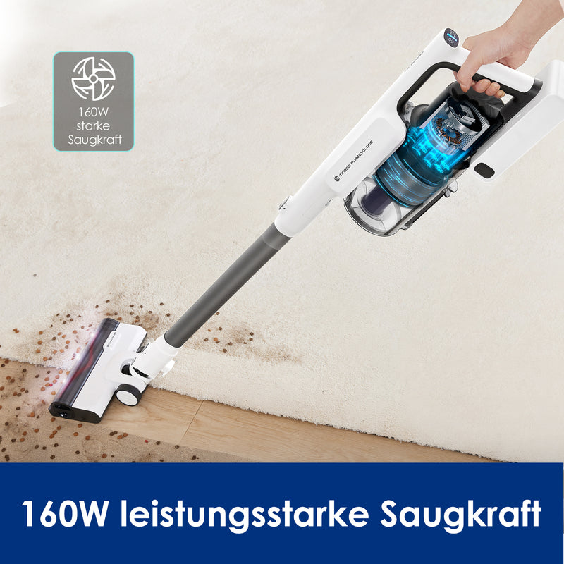Tineco A30S Plus Akku-Stabstaubsauger 2-in-1 160 W 60 min HEPA Beutellos Schwarz, Grau, Weiß