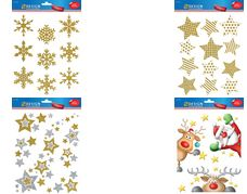 AVERY Zweckform ZDesign Weihnachts-Fensterbild Sterne gold transparente Folie, Blattformat: A4, selbstklebend, - 1 Stück (52950)