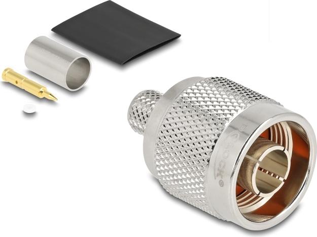 Delock N Stecker zum Crimpen LMR 300mit passendem Schrumpfschlauch (91767)