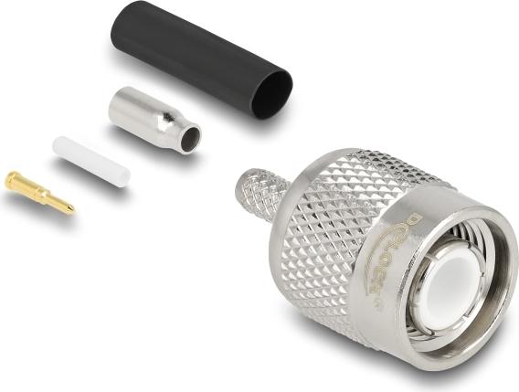 Delock TNC Stecker zum Crimpen RG-174 RG-316mit passendem Schrumpfschlauch (91761)