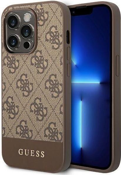 Guess PU 4G Stripe Case für Apple iPhone 14 Pro - brown (GUHCP14LG4GLBR)