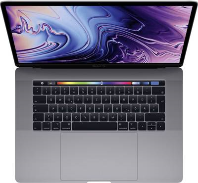 APPLE MacBook Pro TB 39,11cm 15.4" Intel 6-Core i7 2,6GHz 16GB/2400MHz 256GB SSD RadeonPro 555X/4GB DE - Grau (MV902D/A)