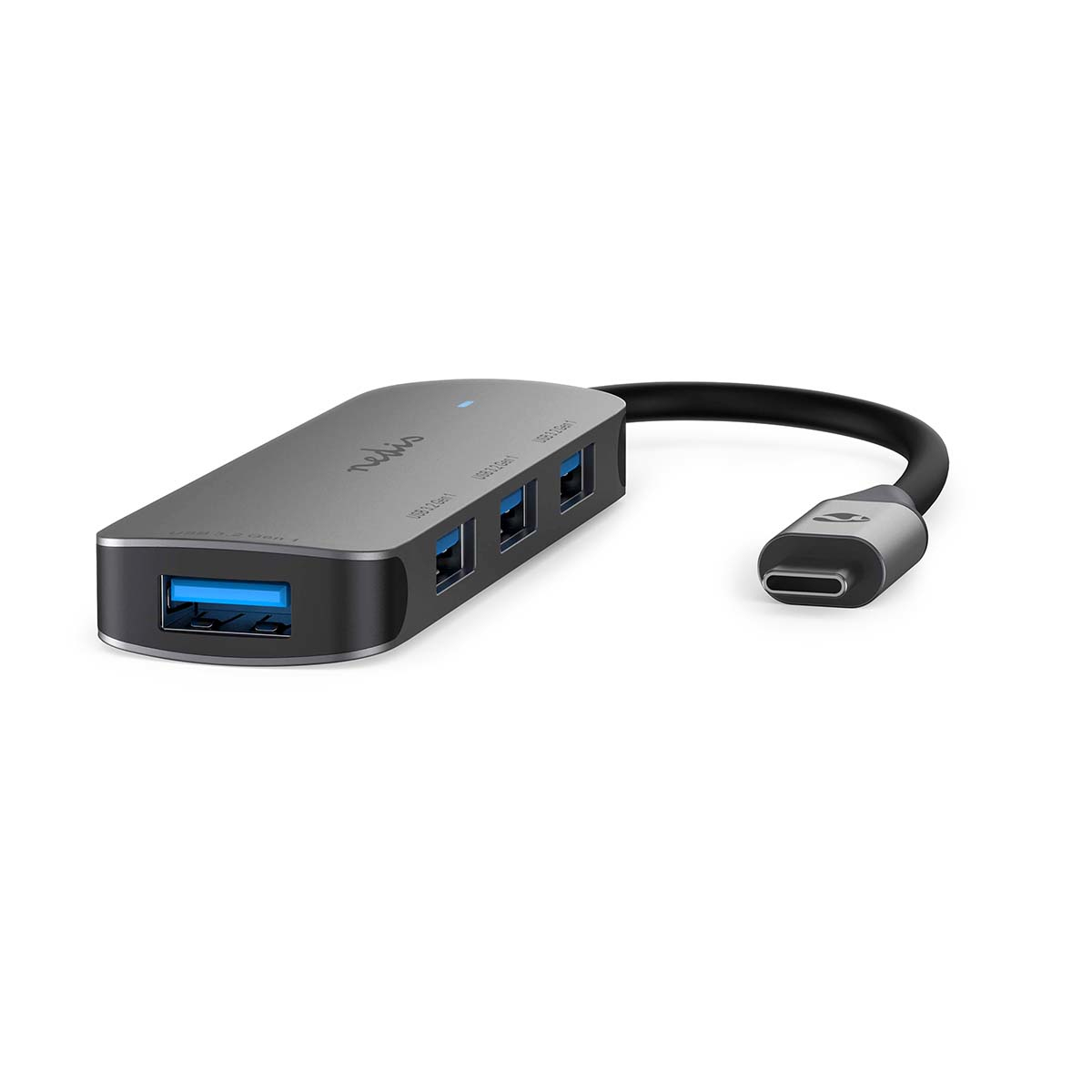 Nedis CCGB64220GY01 USB-Hub 1x USB-C - 4x USB A 5 Gbps Grau