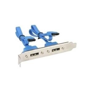 InLine Slotblech - 2x eSATA Buchse auf SATA Stecker 0.3m (27904)