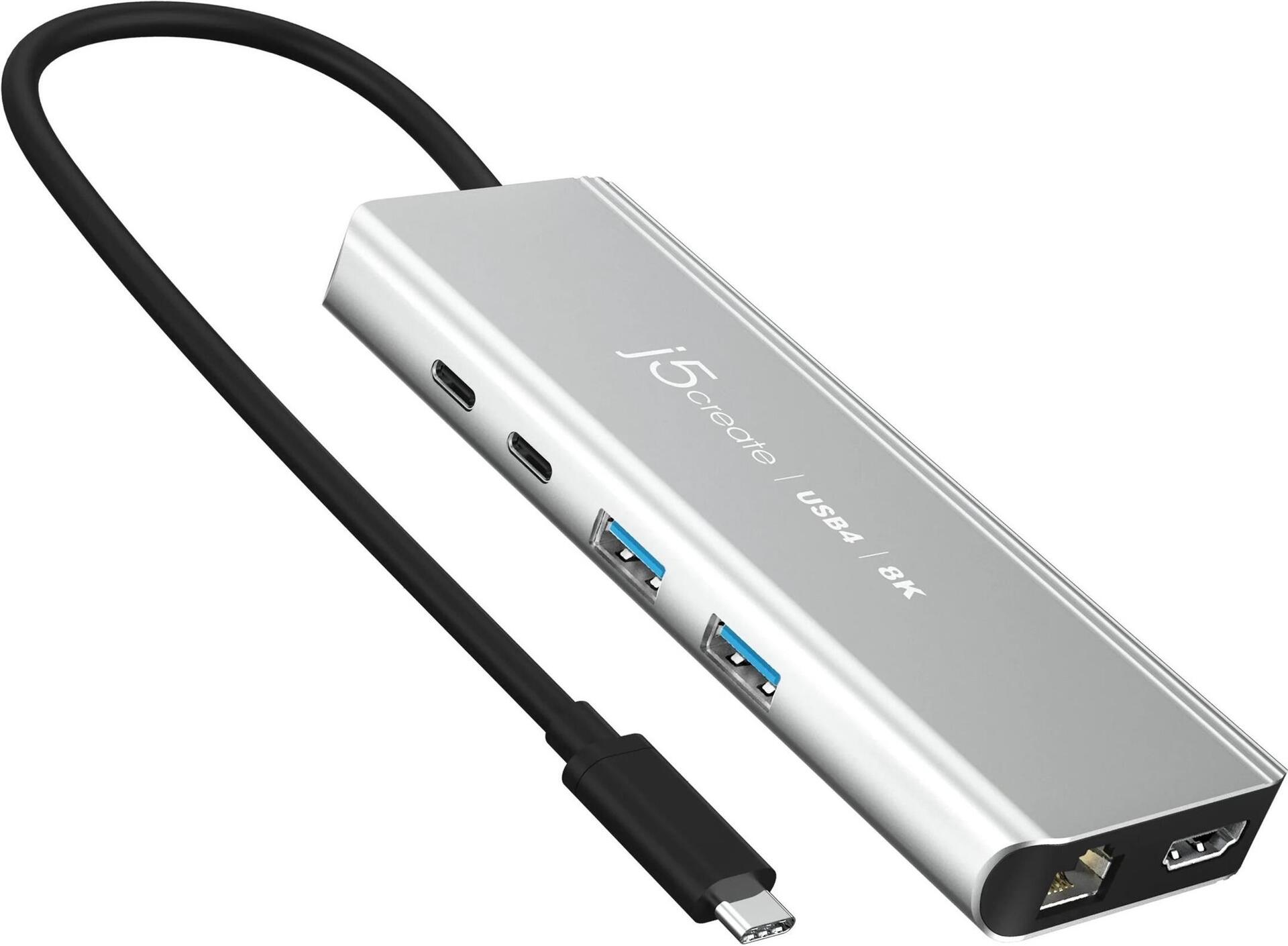 j5create JCD403-N USB4 8K Multi-Port-Hub Dockingstation Grau