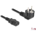 Delock Netzkabel PC Schutzkontaktstecker CEE 7/7 90° gewinkelt auf C13 Buchse 1 m 3 x 1 (81298)