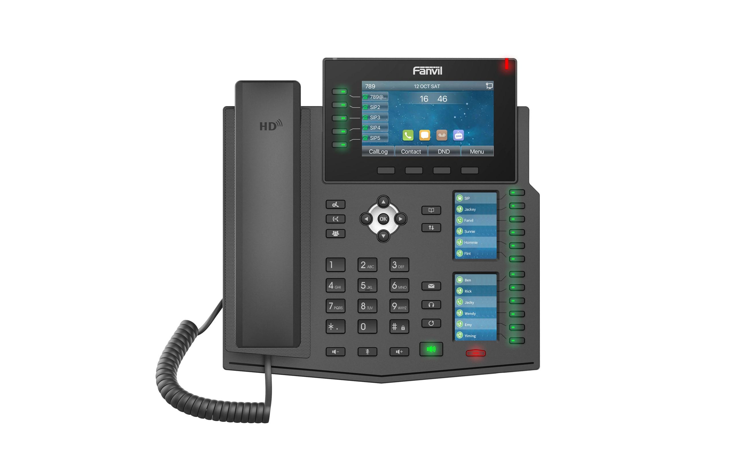 Fanvil X6U IP-Telefon 20 SIP-Leitungen LCD Schwarz