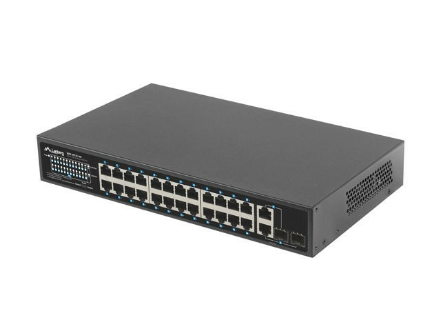 Lanberg RSFE-24P-2C-360 24-Port Fast Ethernet PoE+ Switch 360 W Unmanaged 19" Rack Schwarz