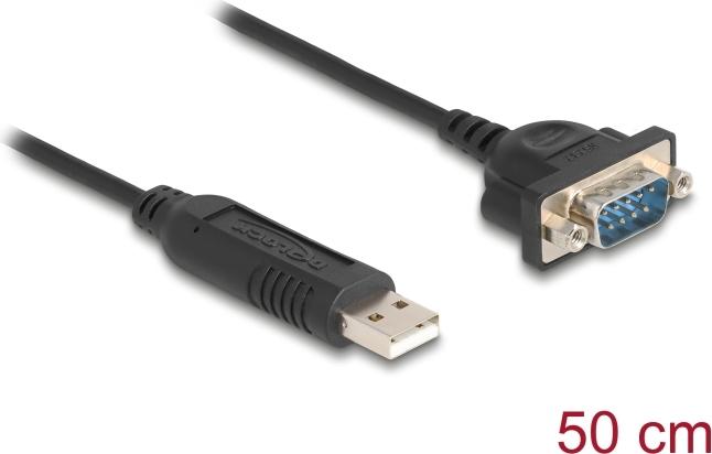 Delock USB RS-232 Adapter 2.0 zu D-Sub 9 Stecker mit Muttern kompaktem seriellen (66470)