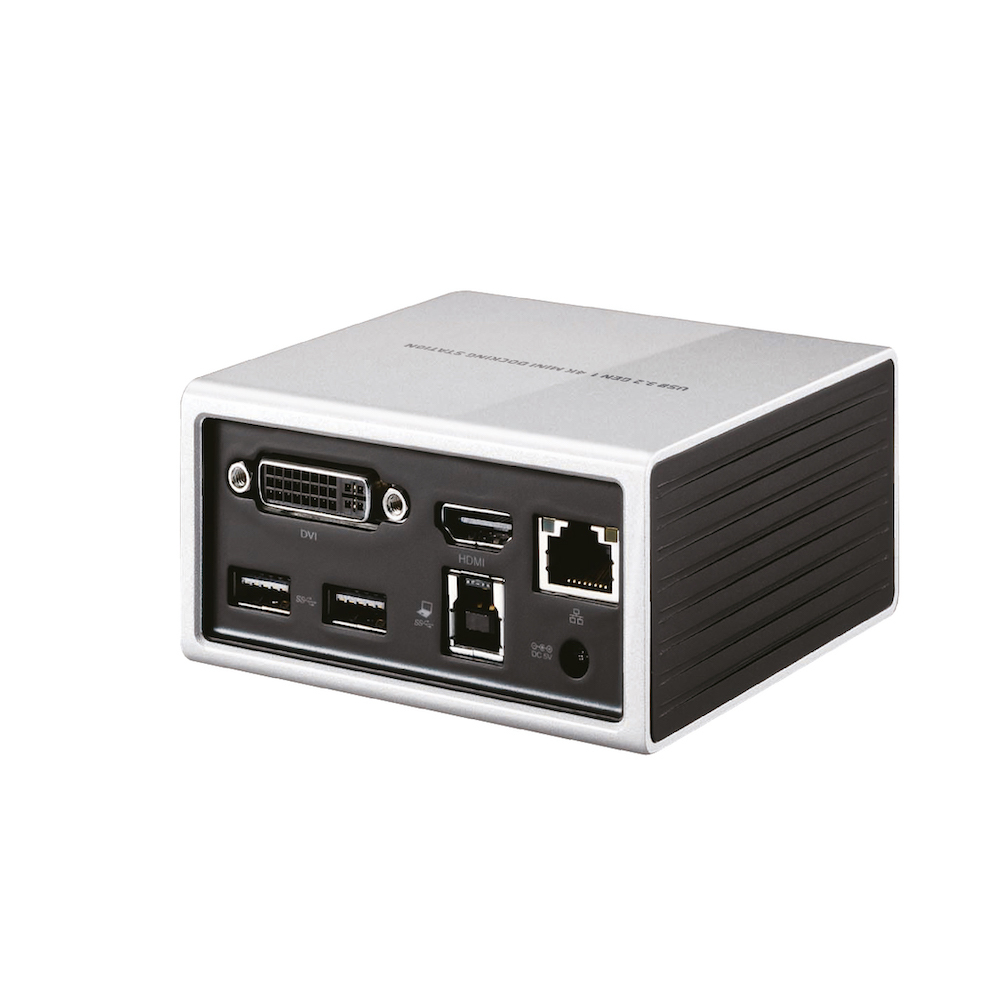 Club 3D SenseVision USB 3.0 4K Mini Docking Station Schwarz, Silber