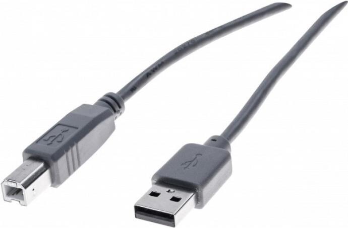EXERTIS CONNECT USB 2.0 Kabel, USB Stück A / USB Stück B, 0,6 m Preisgünstiges USB-Kabel für Standar