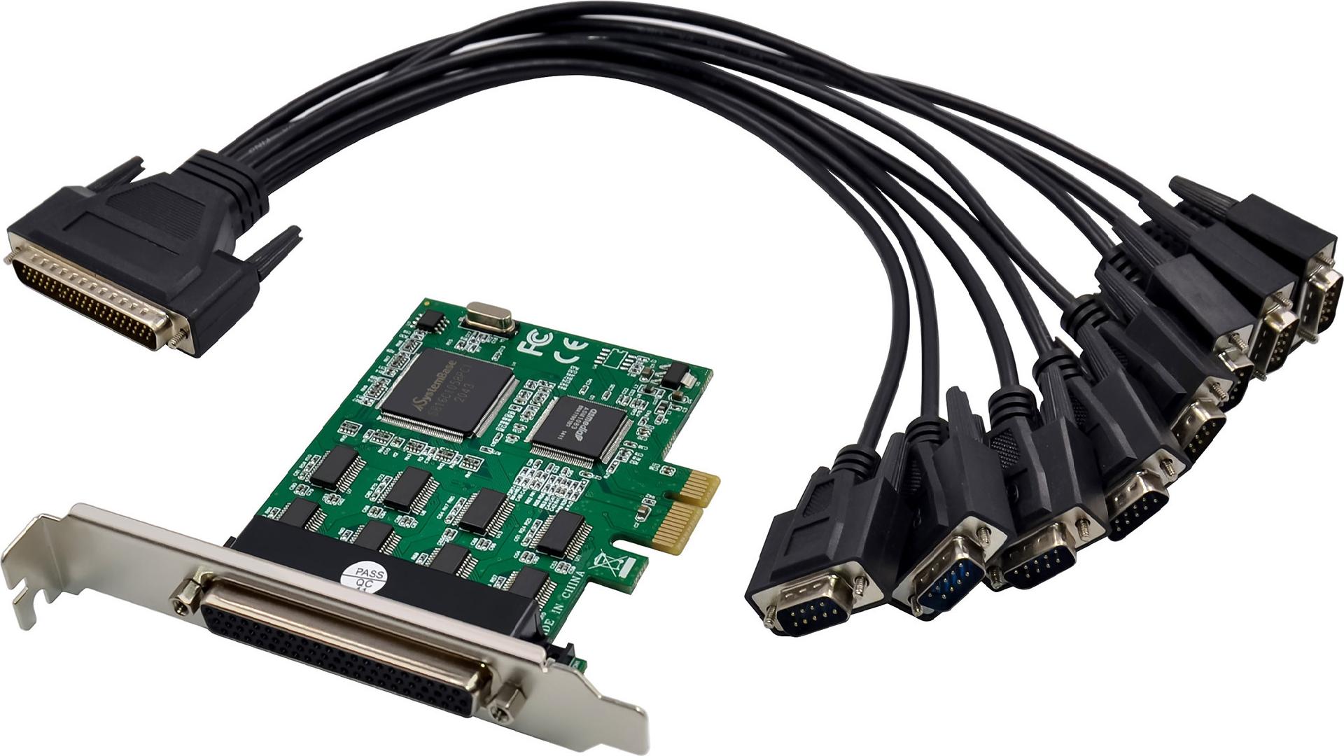 InLine Schnittstellenkarte PCIe x1 zu 8x RS-232 D-Sub 9 Stecker (76660Z)