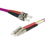 LWL Patchkabel Eco, 50/125 µm, OM4-Faser, LC Duplex Stecker/ST Duplex Stecker, erika-violet, 5,0 m UPC UPC-Schliff (392794)