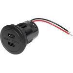 ProCar Power USB-C Doppelsteckdose PD/QC EV ohne LED max 2x 30 Watt Belastbarkeit Strom max.=3 A 12 oder 24 V/DC (67371050)
