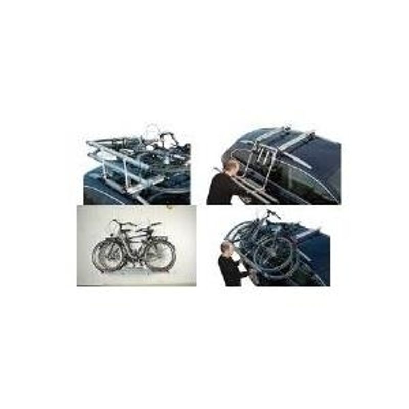 FISCHER Dachlift-Fahrradträger, für 2 Fahrräder zur Befestigung auf der  KFZ-Dachreling 18092