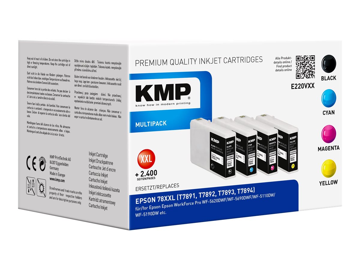 KMP MULTIPACK E220VXX Tintenpatrone 4er-Pack Schwarz, Cyan, Magenta, Gelb