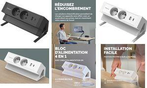 Fellowes Tisch-Steckdosenleiste Power Desk 2, Typ E, weiß (100137185)