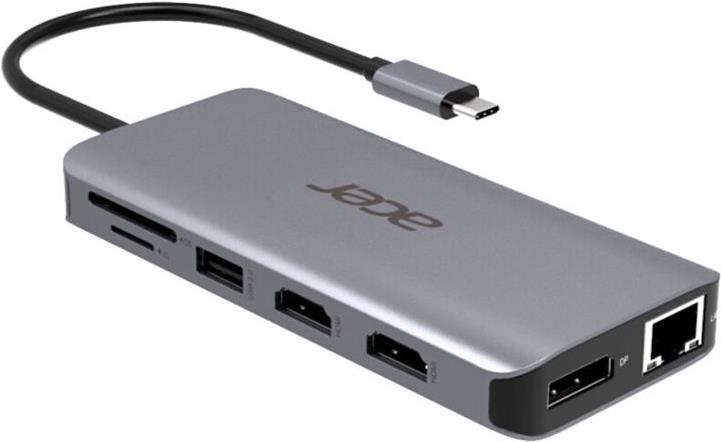 Acer 12-In-1 Type-C Adapter Dockingstation Silber