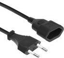 ACT Powercord Euro male - Euro female black 0.2 m (AK5246)