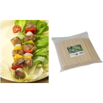 PAPSTAR Schaschlikspieße "pure", aus Holz, Länge: 400 mm Durchmesser: 5 mm, im Folienbeutel - 1 Stück (16629)