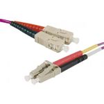 exertis Connect LWL Patchkabel HD, 50/125 µm, OM4-Faser, LC Duplex Stecker/Stecker, erika-violet, 7,0 m UPC (392785)