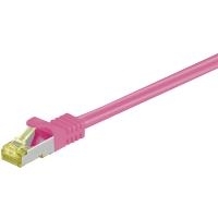 Goobay RJ45 Patchkabel S/FTP (PiMF), mitCat.7 Rohkabel, Magenta, 1.5 m - LSZH halogenfrei, Kupfer, RJ45 (CAT 6A) Stecker (91596)