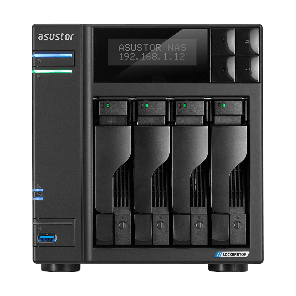 Asustor AS6604T NAS & Speicherserver J4125 Eingebauter Ethernet-Anschluss Schwarz (90-AS6604T00-MD30)
