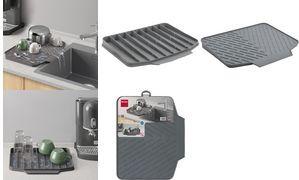 metaltex Abtropfmatte Gravity-Duo, Gummi, grau beidseitig verwendbar, mit oder ohne Ablaufrinnen, - 1 Stück (320495000)