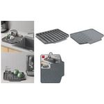 metaltex Abtropfmatte Gravity-Duo, Gummi, grau beidseitig verwendbar, mit oder ohne Ablaufrinnen, - 1 Stück (320495000)