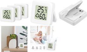 LogiLink Thermo-Hygrometer-Set, weiß, 3er Set gesunde Luftqualität in Innenräumen aufrechterhalten, - 1 Stück (SC0119)