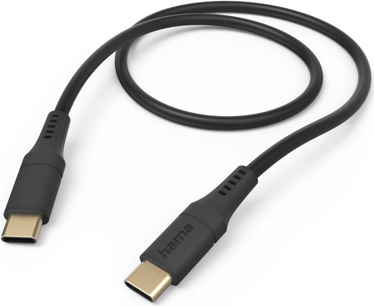 Hama Flexible USB Kabel 1,5 m USB 2.0 USB C Schwarz (00201576)