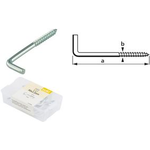 suki. Schraubhaken, gerade, 50 x 3,8 mm, verzinkt, 20 Stück Stahl verzinkt, Holzgewinde, in Kunststoffdose - 1 Stück (6175027)