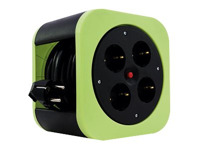 REV Ritter Cable box S Verlängerungsrolle 3000 W 10 m 4 Schutzkontaktsteckdosen Grün/Schwarz